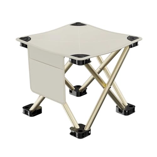 JTKSSCS Anglerstuhl Picknickhocker Camping Leicht Zu Tragender Klapphocker Tragbarer Leichter Angelstuhl Klappstuhl Campinghocker(Beige-Large) von JTKSSCS