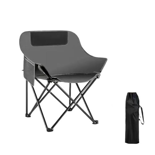 JTKSSCS Anglerstuhl Ultraleichter Reise-Klappstuhl for Outdoor-Camping, tragbares Strandwander-Picknick, Angelutensilien(Dark Grey) von JTKSSCS