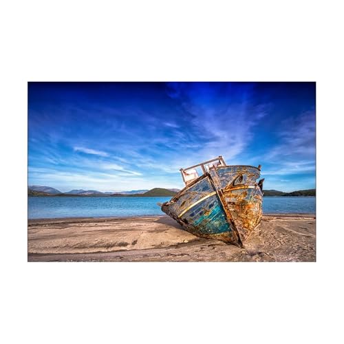 JTKSSCS Aquarium RüCkwand Aquarium Hintergrund Aufkleber Geerdet Schiff Poster Fisch Tank Dekoration Selbst Klebe Tapete Hintergrund(30x40cm) von JTKSSCS