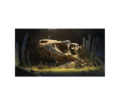 JTKSSCS Aquarium RüCkwand Reptile Habitat Hintergrund Dinosaurier Knochen Wüste Tapete Aquarium Aquarium Hintergrund Dekorationen PVC(50x100cm) von JTKSSCS
