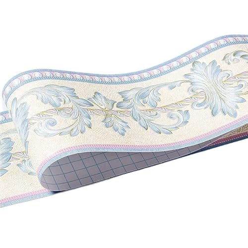 JTKSSCS BordüRe Selbstklebend 1 Rolle/Pack Taille Bordüre Wasserdichte Wandaufkleber 3D Relief Rustikale Fliesen Wohnzimmer Badezimmer 5M Länge Selbstklebende Linie(Beige eucalyptus) von JTKSSCS