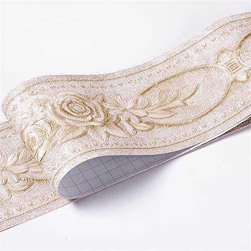JTKSSCS BordüRe Selbstklebend 10 CM PVC Wasserdichte Taille Linie Holz Marmor Selbstklebende Sockelleiste Tapete Wohnzimmer Dekor Vinyl Bordüre Wand Ecke Stick(10) von JTKSSCS