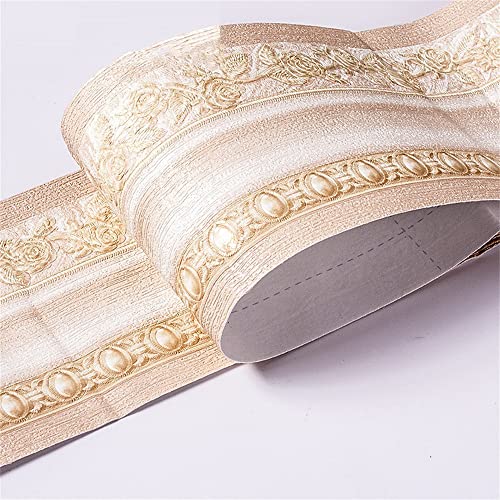 JTKSSCS BordüRe Selbstklebend 10 CM PVC Wasserdichte Taille Linie Holz Marmor Selbstklebende Sockelleiste Tapete Wohnzimmer Dekor Vinyl Bordüre Wand Ecke Stick(14) von JTKSSCS