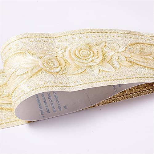 JTKSSCS BordüRe Selbstklebend 10 CM PVC Wasserdichte Taille Linie Holz Marmor Selbstklebende Sockelleiste Tapete Wohnzimmer Dekor Vinyl Bordüre Wand Ecke Stick(17) von JTKSSCS