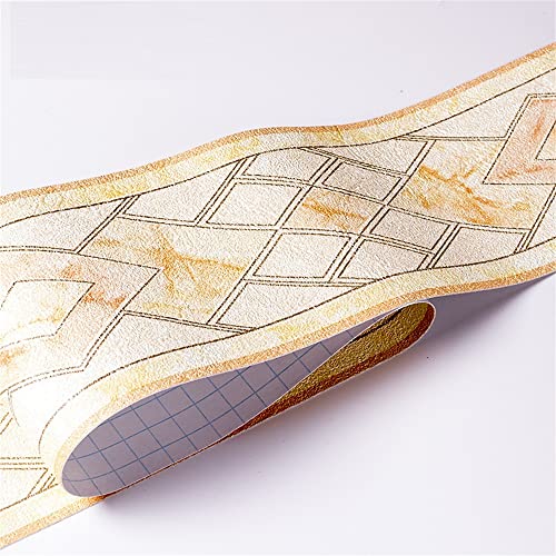JTKSSCS BordüRe Selbstklebend 10 CM PVC Wasserdichte Taille Linie Holz Marmor Selbstklebende Sockelleiste Tapete Wohnzimmer Dekor Vinyl Bordüre Wand Ecke Stick(22) von JTKSSCS