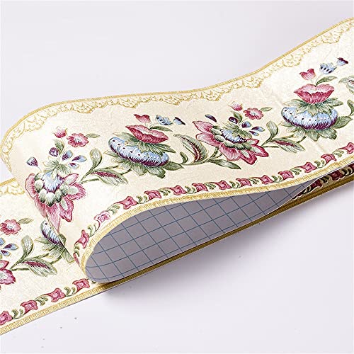 JTKSSCS BordüRe Selbstklebend 10 CM PVC Wasserdichte Taille Linie Holz Marmor Selbstklebende Sockelleiste Tapete Wohnzimmer Dekor Vinyl Bordüre Wand Ecke Stick(24) von JTKSSCS