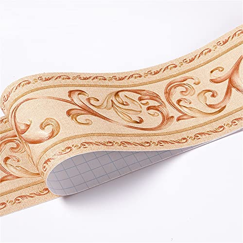 JTKSSCS BordüRe Selbstklebend 10 CM PVC Wasserdichte Taille Linie Holz Marmor Selbstklebende Sockelleiste Tapete Wohnzimmer Dekor Vinyl Bordüre Wand Ecke Stick(28) von JTKSSCS