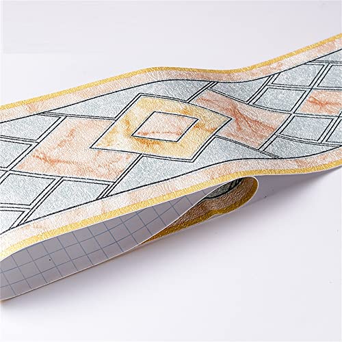 JTKSSCS BordüRe Selbstklebend 10 CM PVC Wasserdichte Taille Linie Holz Marmor Selbstklebende Sockelleiste Tapete Wohnzimmer Dekor Vinyl Bordüre Wand Ecke Stick(33) von JTKSSCS