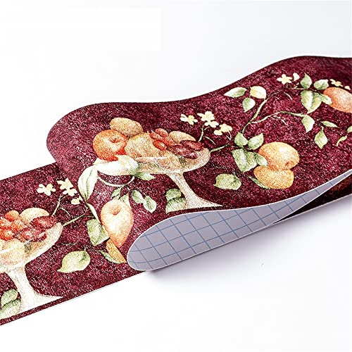 JTKSSCS BordüRe Selbstklebend 10 CM PVC Wasserdichte Taille Linie Holz Marmor Selbstklebende Sockelleiste Tapete Wohnzimmer Dekor Vinyl Bordüre Wand Ecke Stick(9) von JTKSSCS