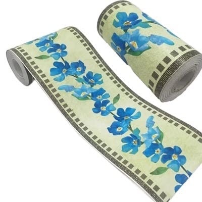 JTKSSCS BordüRe Selbstklebend 10 m selbstklebende dekorative Taillenlinie Kunstaufkleber Wohnzimmer Ecke Sockelleiste Badezimmer wasserdichte Blumen Wandaufkleber(Waist line 10) von JTKSSCS