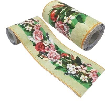 JTKSSCS BordüRe Selbstklebend 10 m selbstklebende dekorative Taillenlinie Kunstaufkleber Wohnzimmer Ecke Sockelleiste Badezimmer wasserdichte Blumen Wandaufkleber(Waist line 12) von JTKSSCS