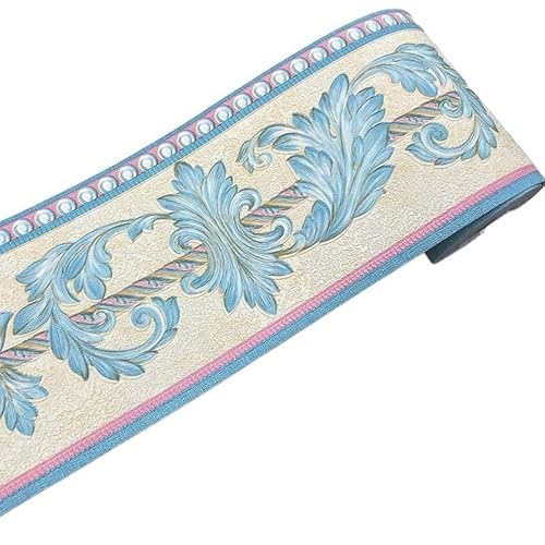 JTKSSCS BordüRe Selbstklebend 5 m selbstklebender PVC-Fußleisten-Wandaufkleber, floraler Fußleisten-Taillenaufkleber, wasserdichte 3D-Wandbordüre, Raum-Badezimmer-Dekor(23) von JTKSSCS