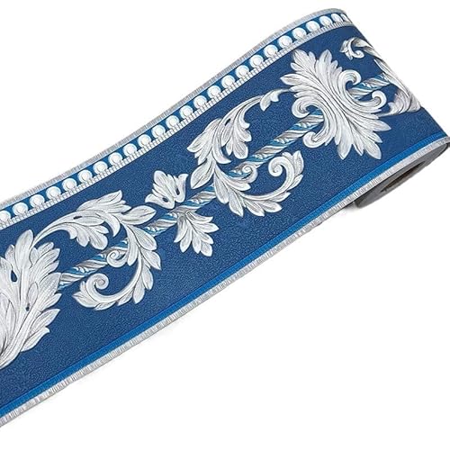 JTKSSCS BordüRe Selbstklebend 5 m selbstklebender PVC-Fußleisten-Wandaufkleber, floraler Fußleisten-Taillenaufkleber, wasserdichte 3D-Wandbordüre, Raum-Badezimmer-Dekor(24) von JTKSSCS