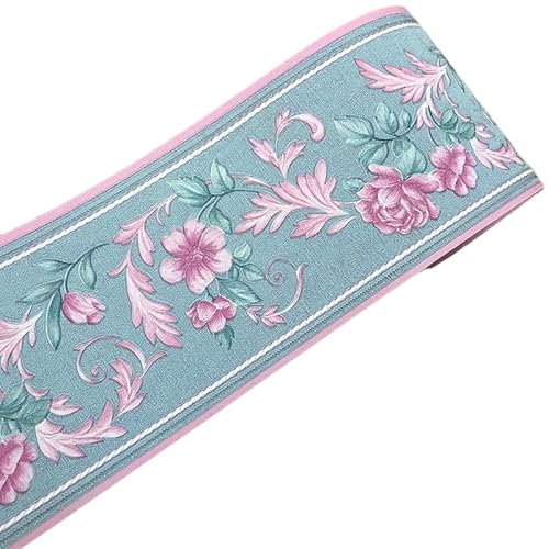 JTKSSCS BordüRe Selbstklebend 5 m selbstklebender PVC-Fußleisten-Wandaufkleber, floraler Fußleisten-Taillenaufkleber, wasserdichte 3D-Wandbordüre, Raum-Badezimmer-Dekor(30) von JTKSSCS