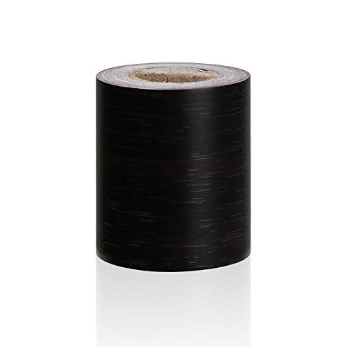 JTKSSCS BordüRe Selbstklebend 5M PVC Wasserdicht Taillenlinie Holz Marmor Selbstklebende Sockelleiste Tapete Wohnzimmer Dekor Vinyl Bordüre Wand Ecke Sticke(Black3,5cm x 5m) von JTKSSCS