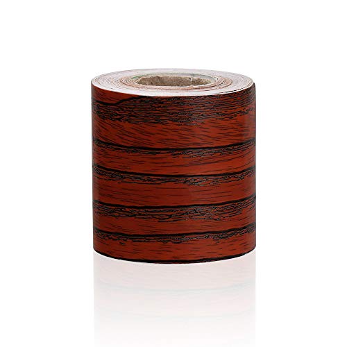 JTKSSCS BordüRe Selbstklebend 5M PVC Wasserdicht Taillenlinie Holz Marmor Selbstklebende Sockelleiste Tapete Wohnzimmer Dekor Vinyl Bordüre Wand Ecke Sticke(Dark Brown3,12cm x 5m) von JTKSSCS