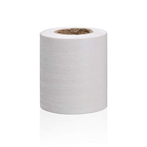 JTKSSCS BordüRe Selbstklebend 5M PVC Wasserdicht Taillenlinie Holz Marmor Selbstklebende Sockelleiste Tapete Wohnzimmer Dekor Vinyl Bordüre Wand Ecke Sticke(White3,5cm x 5m) von JTKSSCS