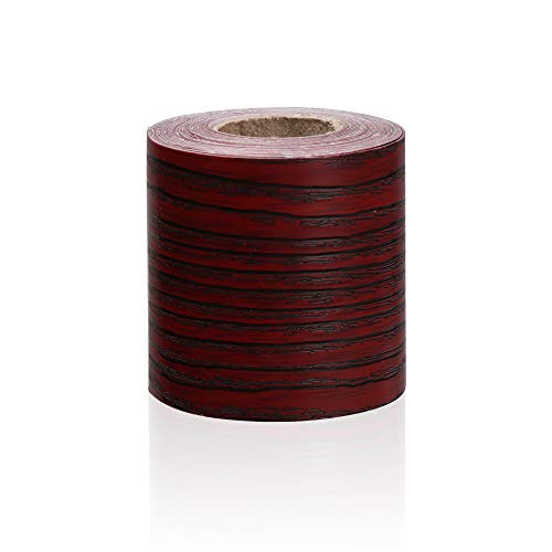 JTKSSCS BordüRe Selbstklebend 5M PVC Wasserdicht Taillenlinie Holz Marmor Selbstklebende Sockelleiste Tapete Wohnzimmer Dekor Vinyl Bordüre Wand Ecke Sticke(Wine Red3,12cm x 5m) von JTKSSCS
