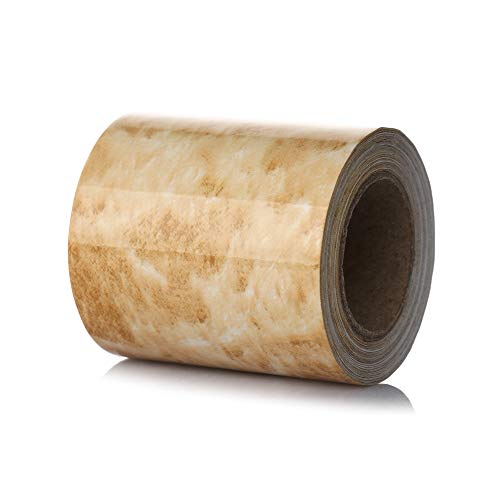 JTKSSCS BordüRe Selbstklebend 5M PVC Wasserdicht Taillenlinie Holz Marmor Selbstklebende Sockelleiste Tapete Wohnzimmer Dekor Vinyl Bordüre Wand Ecke Sticke(Yellow1,5cm x 5m) von JTKSSCS