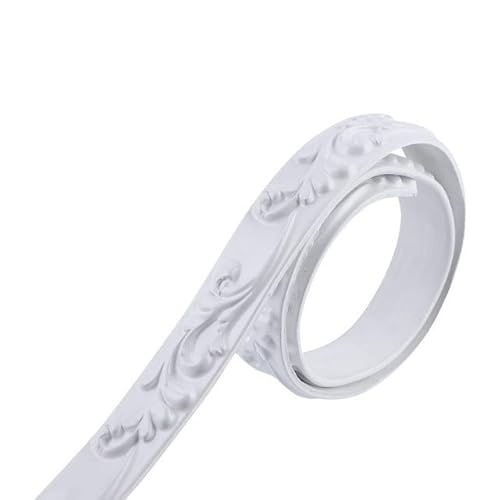 JTKSSCS BordüRe Selbstklebend Heimdekoration PVC Selbstklebende Wandverkleidungsleiste Sockelleiste Deckenwandleiste 3D-Wandaufkleberrahmen Dekorative Linie(White) von JTKSSCS