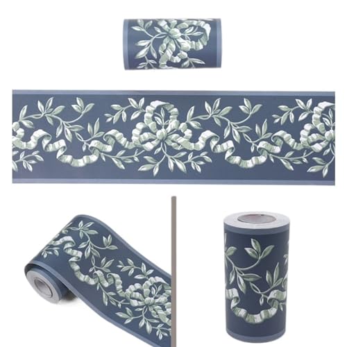 JTKSSCS BordüRe Selbstklebend Selbstklebende PVC-Taillen-Fliesenaufkleber, pastorale Zimmer, Wandkunst, Dekoration, Badezimmer, Küche, Toilette, wasserdichte Bordürentapete(B1007,10M X 10CM) von JTKSSCS