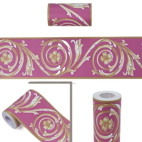 JTKSSCS BordüRe Selbstklebend Selbstklebende PVC-Taillen-Fliesenaufkleber, pastorale Zimmer, Wandkunst, Dekoration, Badezimmer, Küche, Toilette, wasserdichte Bordürentapete(B1008,10M X 10CM) von JTKSSCS