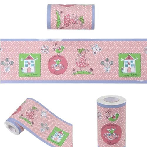 JTKSSCS BordüRe Selbstklebend Selbstklebende PVC-Taillen-Fliesenaufkleber, pastorale Zimmer, Wandkunst, Dekoration, Badezimmer, Küche, Toilette, wasserdichte Bordürentapete(B1102,10M X 10CM) von JTKSSCS