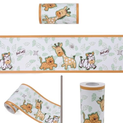 JTKSSCS BordüRe Selbstklebend Selbstklebende PVC-Taillen-Fliesenaufkleber, pastorale Zimmer, Wandkunst, Dekoration, Badezimmer, Küche, Toilette, wasserdichte Bordürentapete(B1112,10M X 10CM) von JTKSSCS