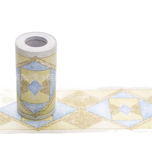 JTKSSCS BordüRe Selbstklebend Selbstklebende PVC-Taillen-Fliesenaufkleber, pastorale Zimmer, Wandkunst, Dekoration, Badezimmer, Küche, Toilette, wasserdichte Bordürentapete(B2004,10M X 10CM) von JTKSSCS