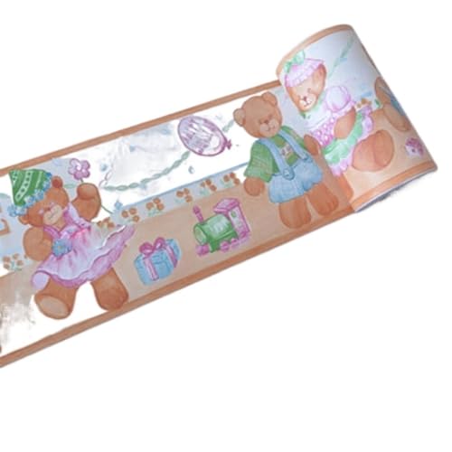 JTKSSCS BordüRe Selbstklebend Selbstklebende PVC-Taillen-Fliesenaufkleber, pastorale Zimmer, Wandkunst, Dekoration, Badezimmer, Küche, Toilette, wasserdichte Bordürentapete(B2032,10M X 10CM) von JTKSSCS