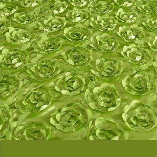 JTKSSCS Hochzeitsteppich 10M Hochzeit Teppich Satin Stoff 3D Rose Blume Gang Rot Party Hintergrund Tisch Abdeckung Dekoration(Grass Green) von JTKSSCS