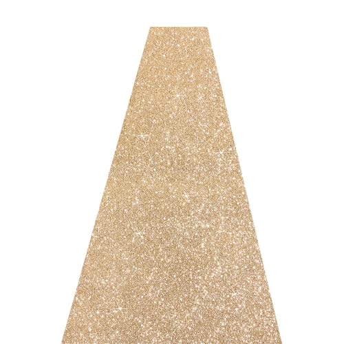 JTKSSCS Hochzeitsteppich Hochzeitsgangläufer Teppich Anti-Rutsch Hochzeit Goldener Gold Zeremonie Party Bühne Teppiche Hochzeitsteppich(500CM_0.75M) von JTKSSCS