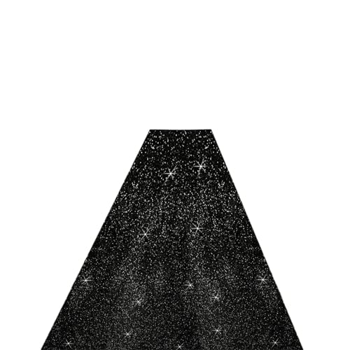 JTKSSCS Hochzeitsteppich Teppich Runway Funkelnder Hochzeit Weihnachten Outdoor-Zubehör Bankett Korridor(Black,4M_1.2M) von JTKSSCS