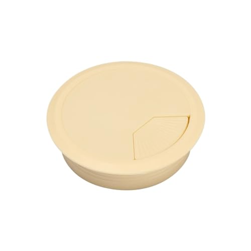 JTKSSCS Kabeldurchführung 60/80 MM Schreibtisch Tisch Draht Loch Abdeckung Tisch Kabel Verschluss Computer Kabel Drähte Durch Tülle Linie Box for Office Home Hotel Bank(Beige,60mm) von JTKSSCS