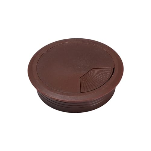 JTKSSCS Kabeldurchführung 60/80 MM Schreibtisch Tisch Draht Loch Abdeckung Tisch Kabel Verschluss Computer Kabel Drähte Durch Tülle Linie Box for Office Home Hotel Bank(Dark Brown,80mm) von JTKSSCS