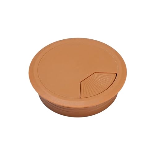 JTKSSCS Kabeldurchführung 60/80 MM Schreibtisch Tisch Draht Loch Abdeckung Tisch Kabel Verschluss Computer Kabel Drähte Durch Tülle Linie Box for Office Home Hotel Bank(Light Brown,60mm) von JTKSSCS