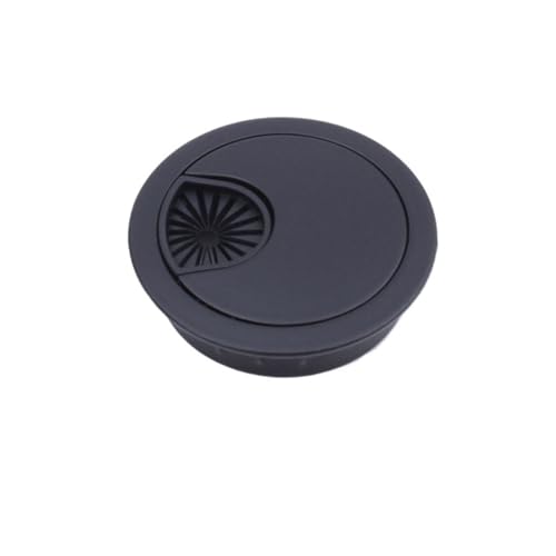 JTKSSCS Kabeldurchführung Schreibtisch-Drahtlochabdeckung aus Zinklegierung, Basis, Computer-Tülle, Tischkabel-Auslassanschluss, Oberflächenleitung, Box, Möbel-Hardware(Black,80mm) von JTKSSCS