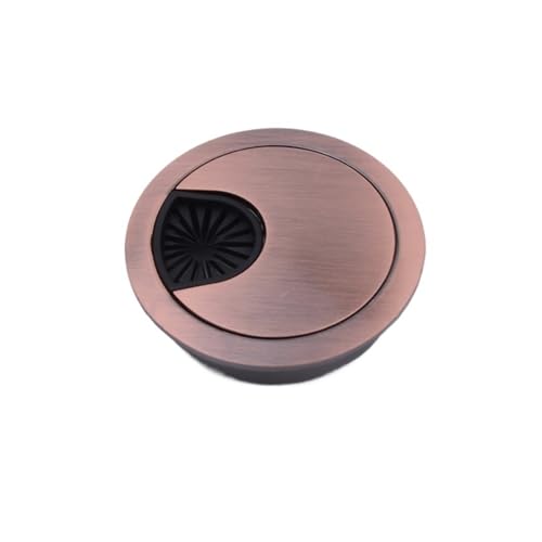 JTKSSCS Kabeldurchführung Schreibtisch-Drahtlochabdeckung aus Zinklegierung, Basis, Computer-Tülle, Tischkabel-Auslassanschluss, Oberflächenleitung, Box, Möbel-Hardware(Red Bronze,60mm) von JTKSSCS