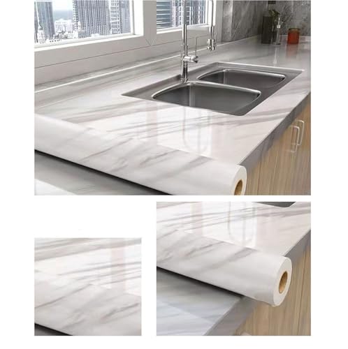 JTKSSCS Küchenfolie Marmor Selbstklebende Tapete for Küche Vinyl Wandaufkleber Wasserdicht Ölbeständig Abziehen Und Aufkleben Schränke Renovierung(Color-4,5m X 80cm) von JTKSSCS