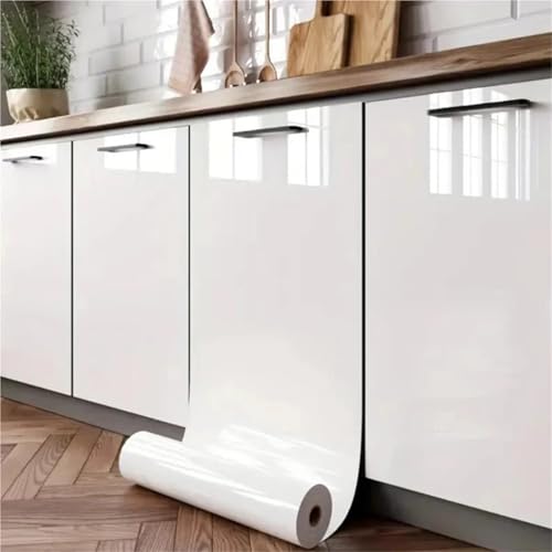 JTKSSCS Küchenfolie Selbstklebende Hochglanz-PVC-Folie – Abziehen und Aufkleben der Tapete for Möbel, Kleiderschrank, Küche(Color-1,40CM X 500CM) von JTKSSCS
