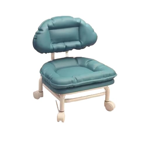 JTKSSCS Niedriger Rollhocker Mit Rollen 360 Grad drehbarer Kleiner Hocker mit Rollenrückenlehne for den Haushalt, niedriger Hocker, Mobile kleine Bank mit drehbarem Schuhhocker-Sitz(Blue) von JTKSSCS