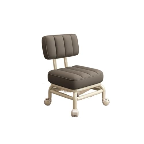 JTKSSCS Niedriger Rollhocker Mit Rollen Haushalt Kleiner Hocker Rückenlehne Universal Rad Weiche Bank Kleiner Stuhl Riemenscheibe Niedriger Hocker(Dark Gray) von JTKSSCS