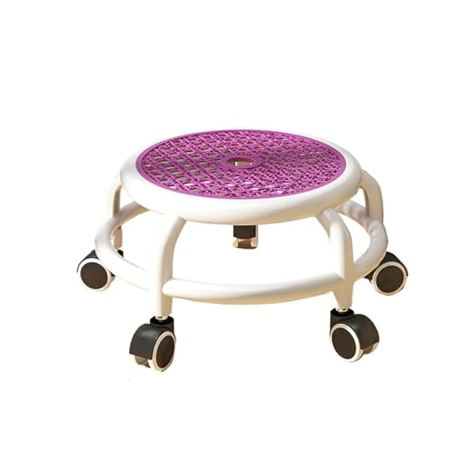 JTKSSCS Niedriger Rollhocker Mit Rollen Low Roller Seat Chair 360 Rotating Pedicure Stool Multipurpose Universal Wheel Stool for Home Office Library Salons Barber Shop(Violet A) von JTKSSCS