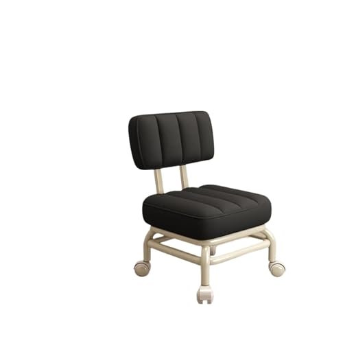 JTKSSCS Niedriger Rollhocker Mit Rollen Niedrige Rollsitz-Sofa-Fußstütze, universelle Lenkrollen, Reinigungs-Pediküre-Hocker for Fitness, Zuhause, Garage, Friseurladen(Black) von JTKSSCS
