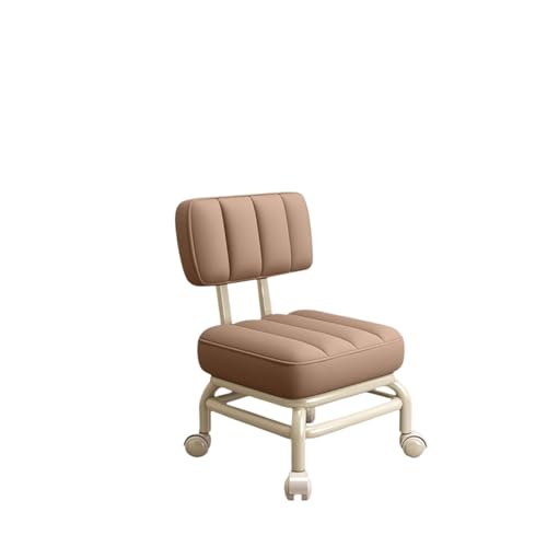 JTKSSCS Niedriger Rollhocker Mit Rollen Niedrige Rollsitz-Sofa-Fußstütze, universelle Lenkrollen, Reinigungs-Pediküre-Hocker for Fitness, Zuhause, Garage, Friseurladen(Light Brown) von JTKSSCS