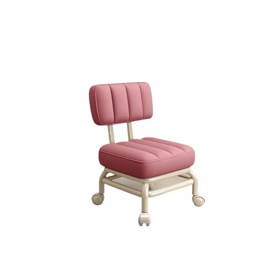 JTKSSCS Niedriger Rollhocker Mit Rollen Niedrige Rollsitz-Sofa-Fußstütze, universelle Lenkrollen, Reinigungs-Pediküre-Hocker for Fitness, Zuhause, Garage, Friseurladen(Pink) von JTKSSCS