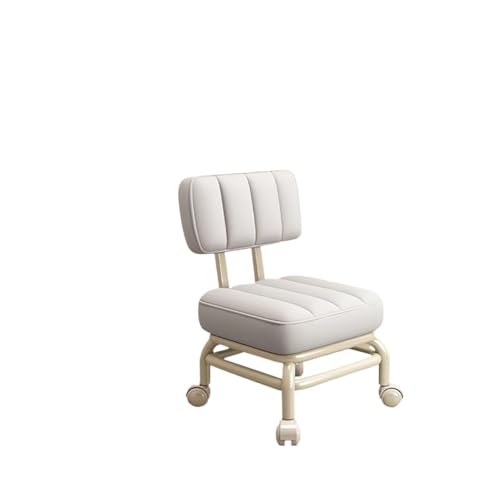 JTKSSCS Niedriger Rollhocker Mit Rollen Niedrige Rollsitz-Sofa-Fußstütze, universelle Lenkrollen, Reinigungs-Pediküre-Hocker for Fitness, Zuhause, Garage, Friseurladen(White) von JTKSSCS