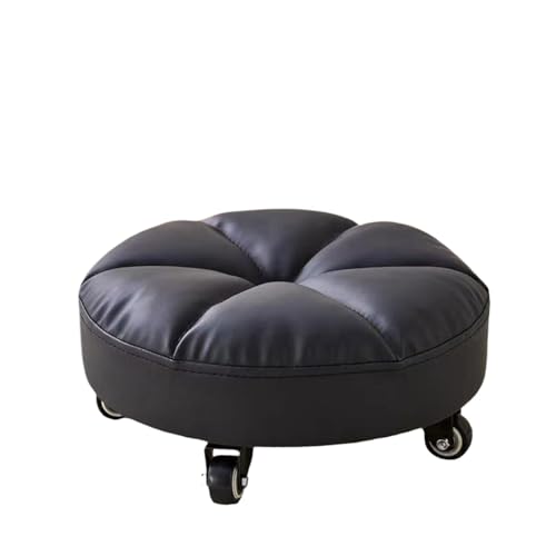 JTKSSCS Niedriger Rollhocker Mit Rollen Rollhocker, Stabile Sofa-Fußstütze Mit Rädern, Rollsitz, Kurzer Hocker, Mini-Hocker for Garage, Salon, Fitness, Friseurladen, Küche(Black) von JTKSSCS