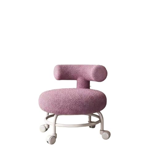 JTKSSCS Niedriger Rollhocker Mit Rollen Rollhocker mit Rückenlehne, Tritthocker, drehbarer, beweglicher Stuhl, niedriger Hocker mit Rädern for stabile Türen, Zuhause, Schlafzimmer, Wohnzimmer(Violet) von JTKSSCS