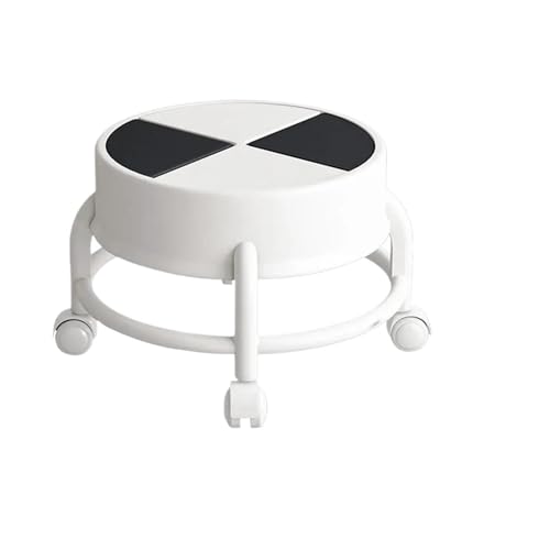 JTKSSCS Niedriger Rollhocker Mit Rollen Universal-Rollen-Kleiner Hocker, 360° drehbar, Kinder-Rollen, niedriger Hocker, niedriger Rollsitz, niedrige Höhe, Rollstuhl mit Rädern for Zimmer(Black) von JTKSSCS